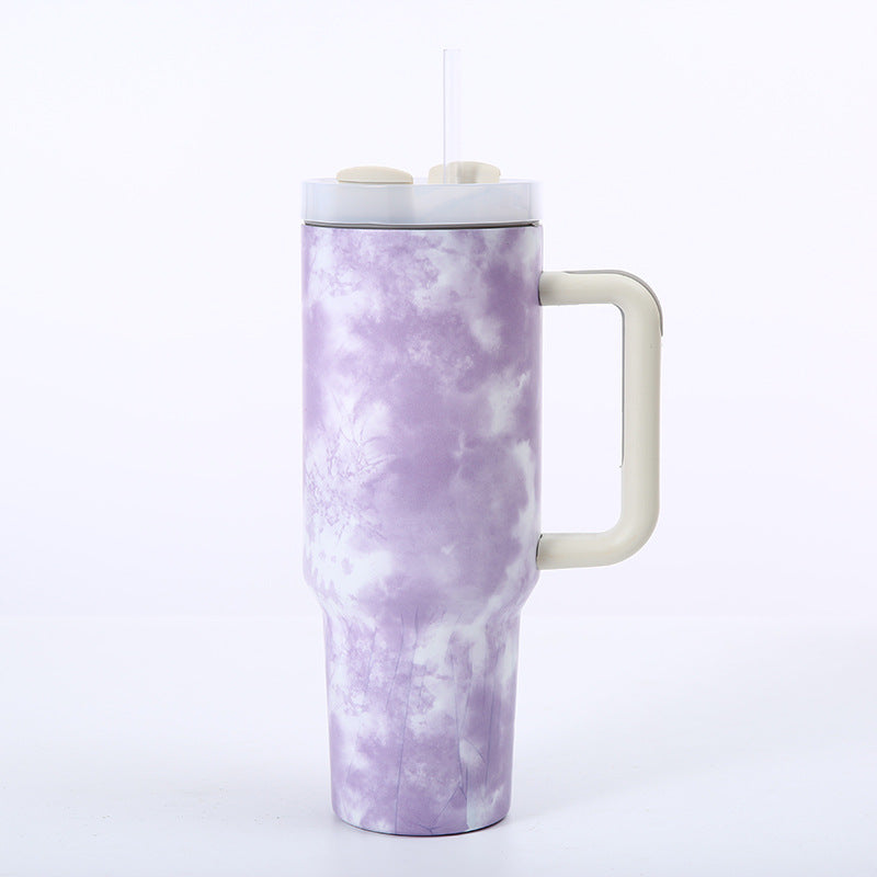 Wholesale Tumbler 40oz Stainless Steel Cow Print Leopard Print Car Portable Straw Thermos Cup Ice Bullies Cup